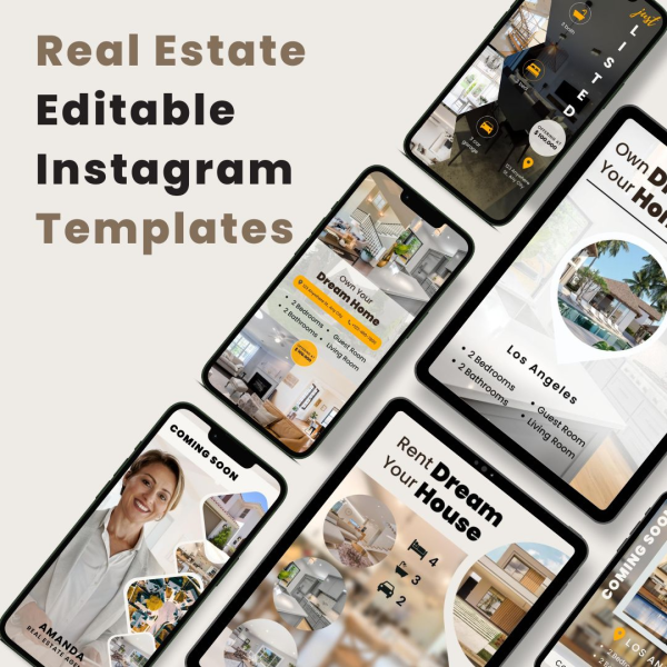 Real Estate Instagram Canva Templates - CreativeWebsiteLab