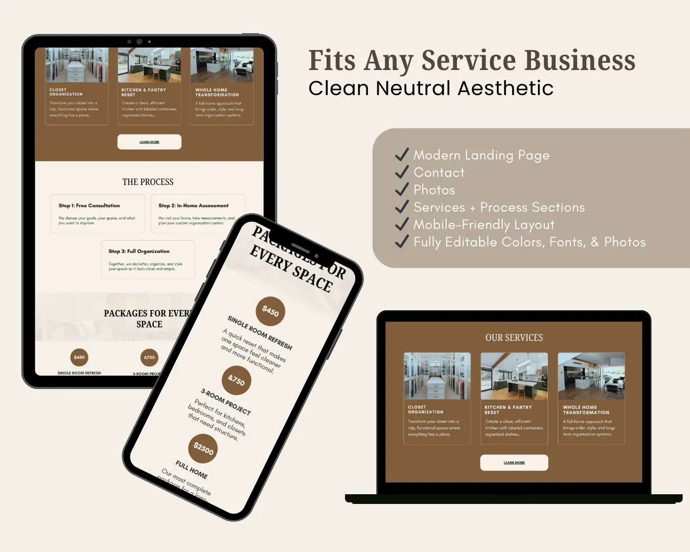 Website Template Landing Page for small business