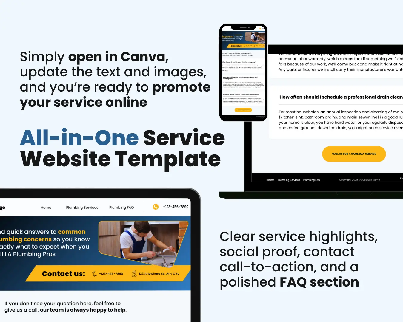 Editable Canva Website Template for Small Business | SEO-Friendly Local Service Website Kit - Image 3