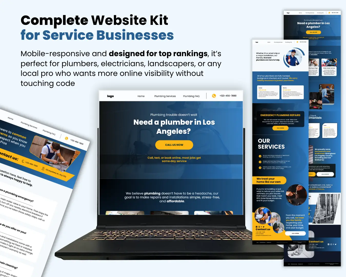 Editable Canva Website Template for Small Business | SEO-Friendly Local Service Website Kit